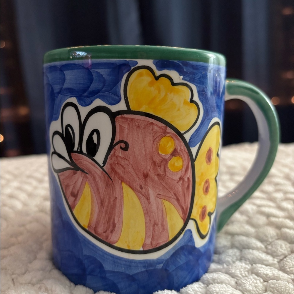 House of Fraser #12 Kissing Lips Fish 🐠 Mug Hand Painted In Portugal